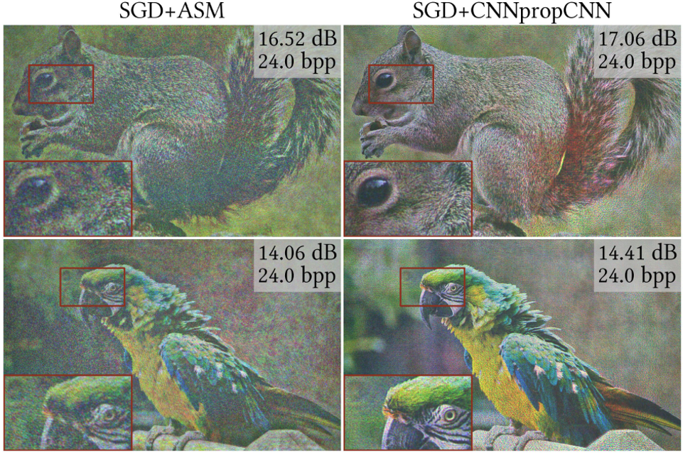 2D hologram representation with SGD